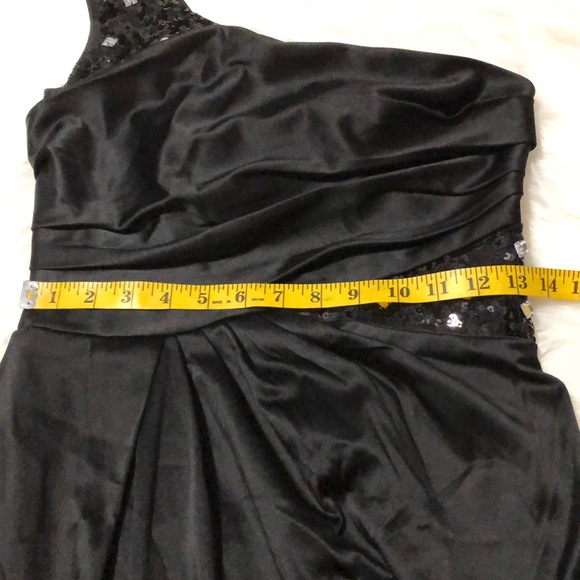 Db studio black one shoulder black dress size 2 - Picture 3 of 8